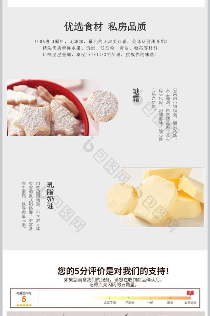 甜美可口食品甜品生日蛋糕淘宝详情页模板