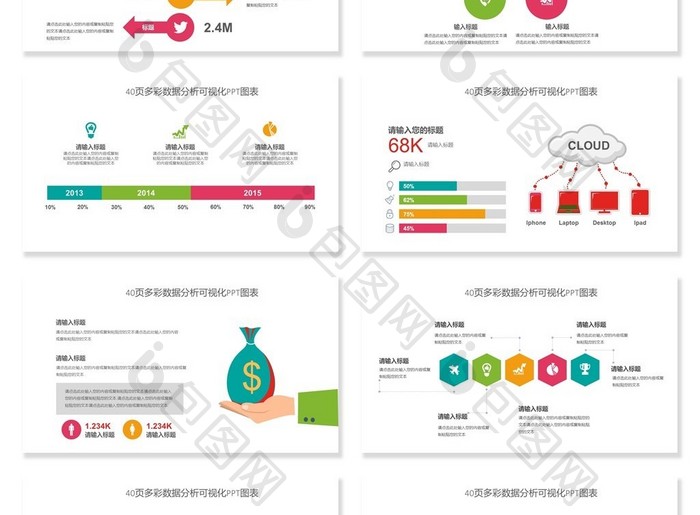 40页数据统计PPT可视化PPT图表