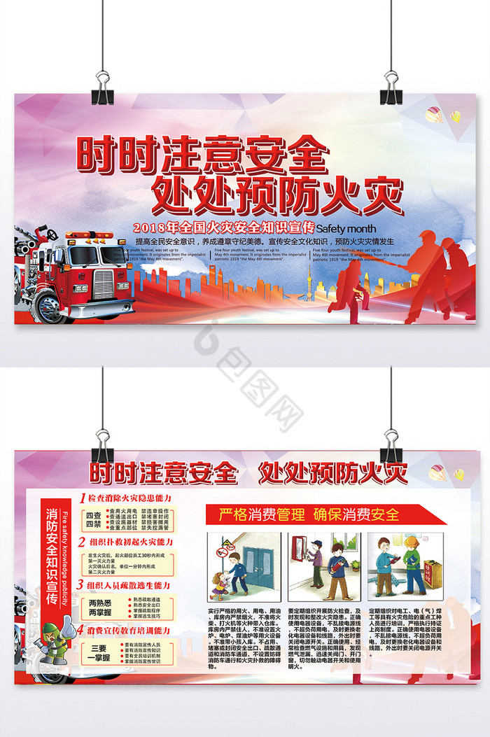 预防火灾知识展板图片