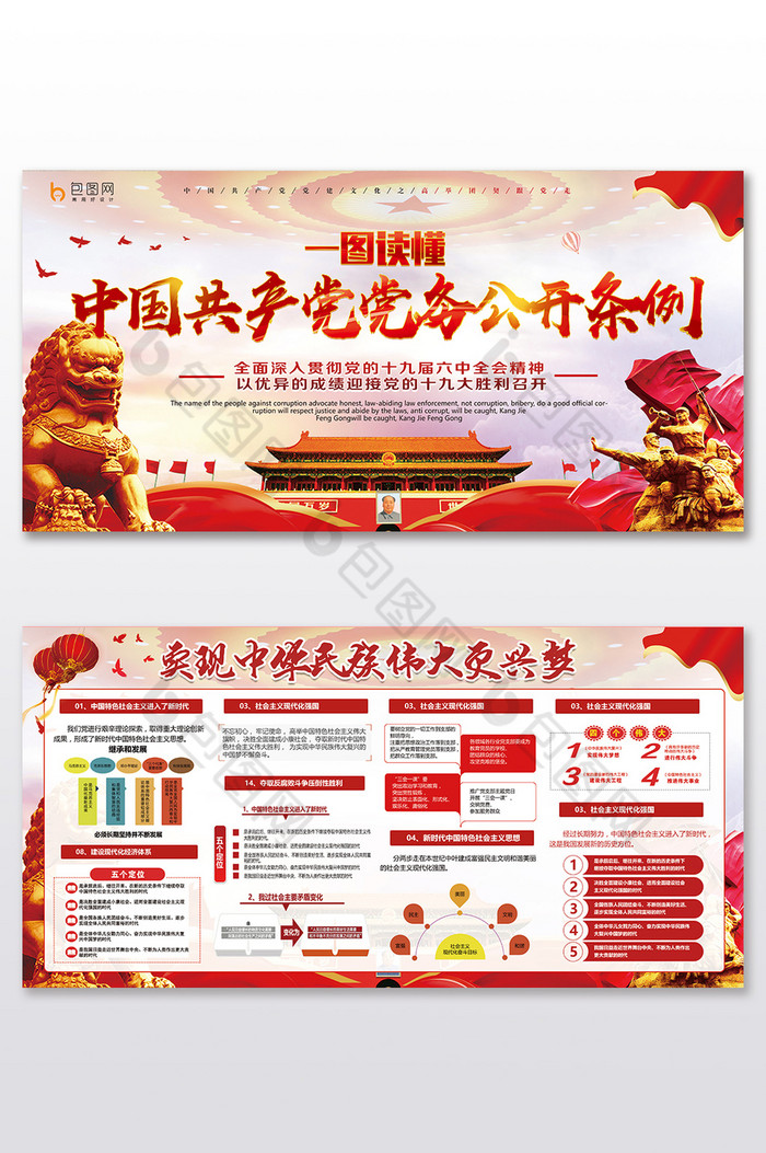 一图读懂中国共产党党务公开条例展板图片图片