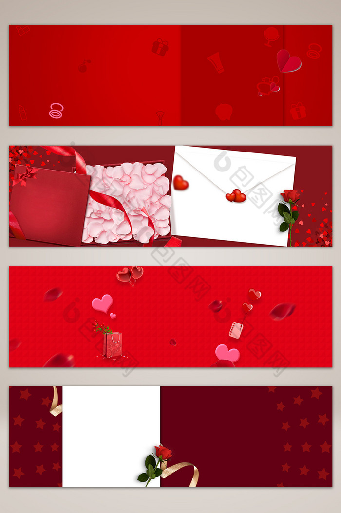 礼盒情人节背景红色背景图片