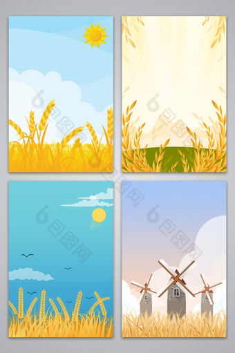简约小麦风景背景图图片