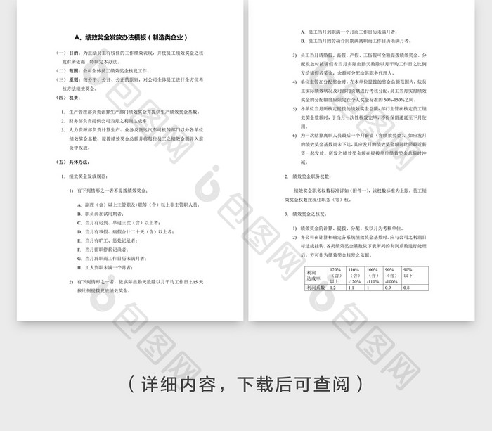 年终奖金发放办法Word文档模板