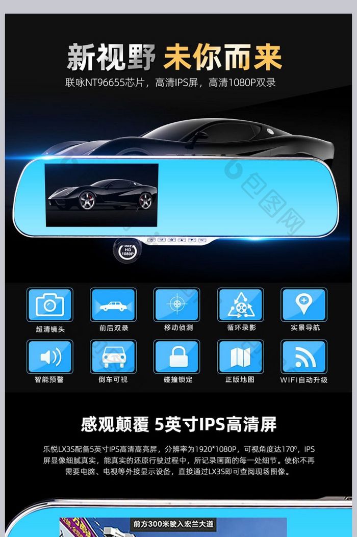 后视镜电子狗详情页设计模版