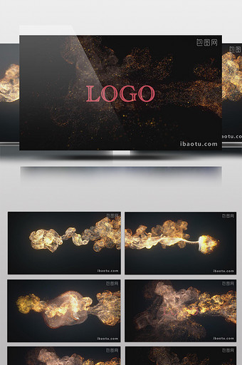 优雅大气火焰粒子Logo展示AE模板图片