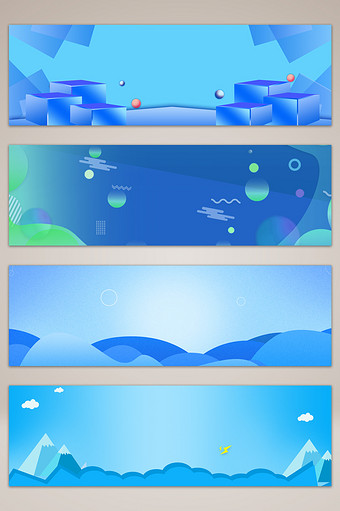 扁平化蓝色清新女王节海报banner背景图片