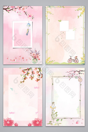 粉色浪漫花卉背景图图片