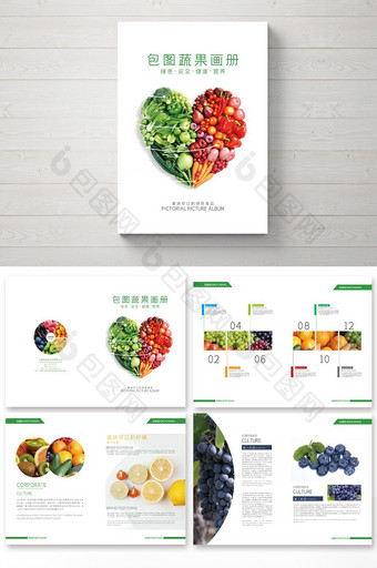 2018绿色健康营养水果整套画册设计图片