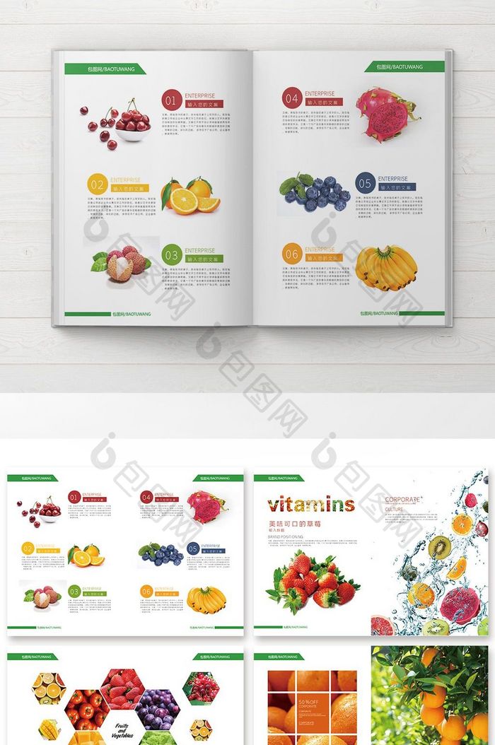 2018绿色健康营养水果整套画册设计