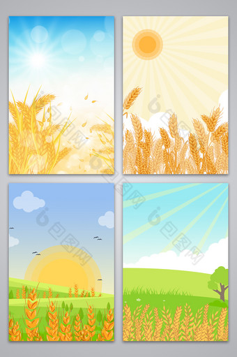 简约唯美小麦风景大气背景图图片