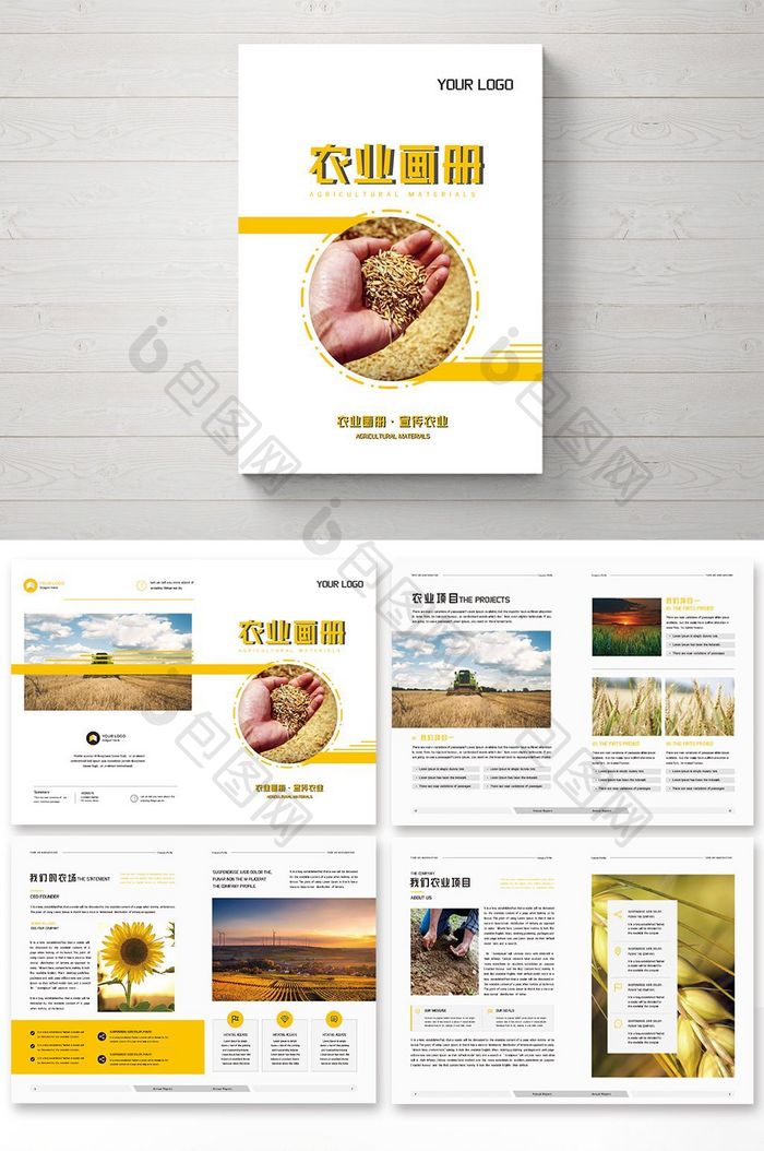 简约时尚大气清新农业公司企业宣传画册整套