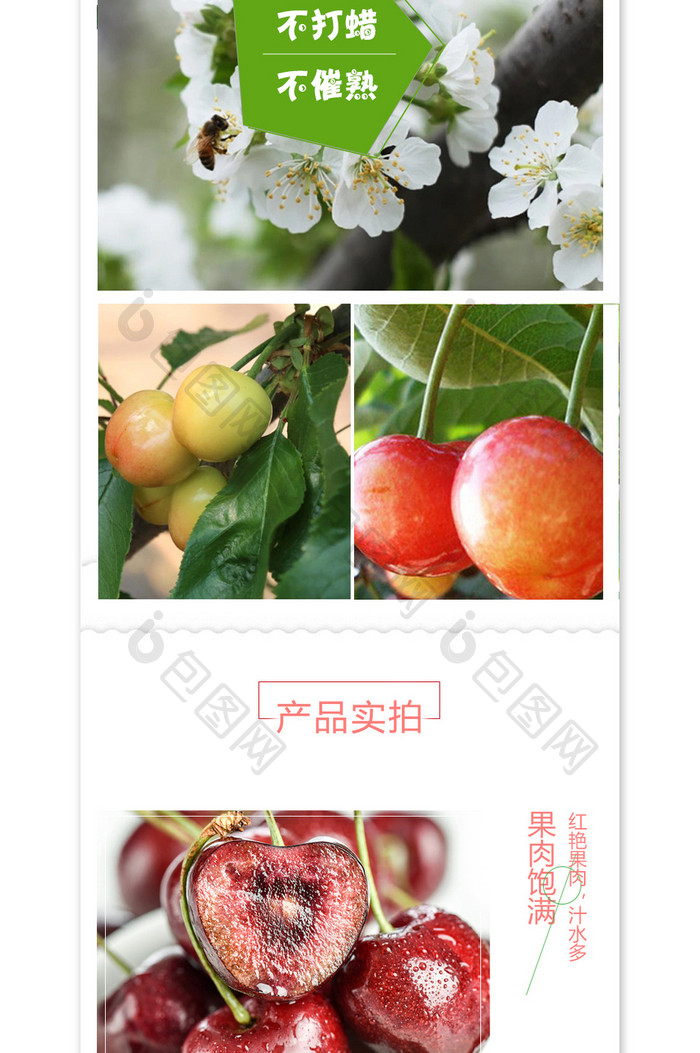 天然新鲜樱桃车厘子水果详情页模板