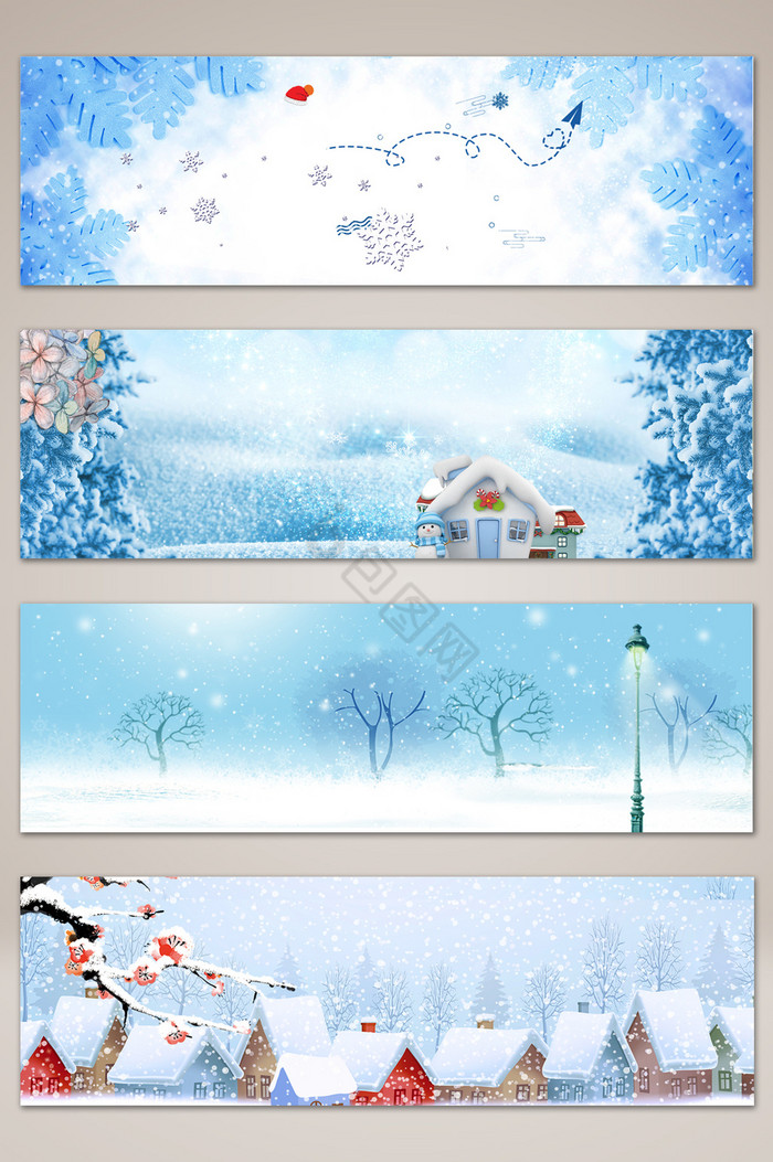 文艺冬季产品banner海报图片