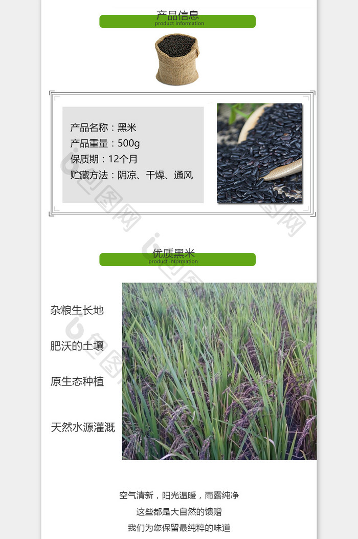 简约有机黑米详情页模板