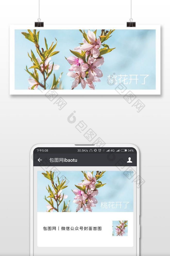 春天桃花开了微信公众号首图