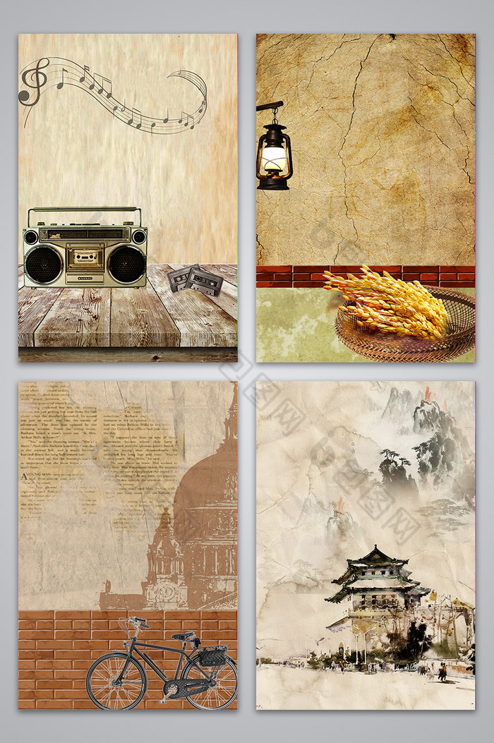 复古怀旧生活场景广告设计背景图片