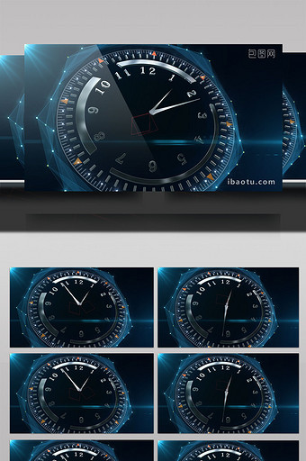 科技风格钟表设计视频图片