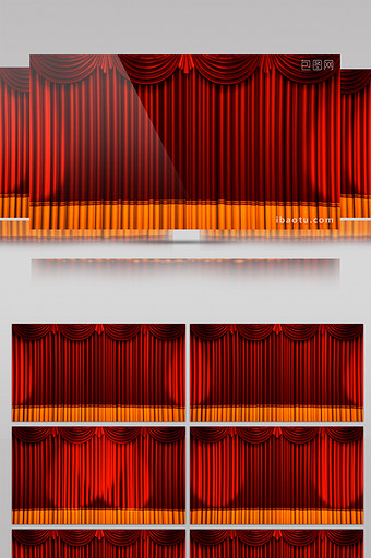 晚会节目红色幕布舞台背景视频图片