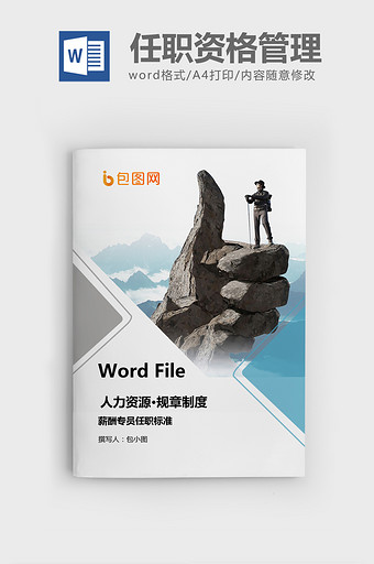 薪酬专员任职资格WORD模板图片