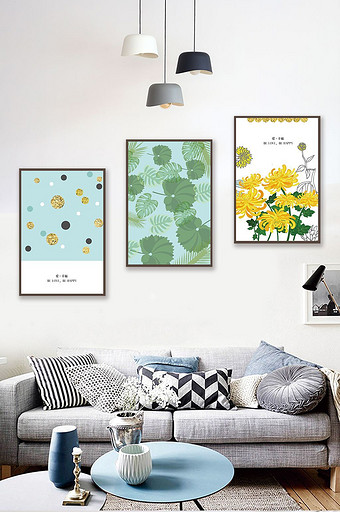 抽象时尚植物花卉装饰画图片