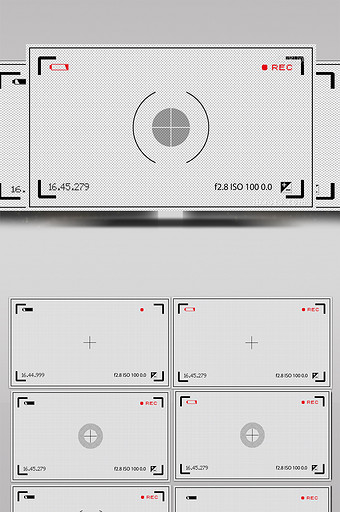 12段高带通道的摄像机镜头取景器界面动画图片