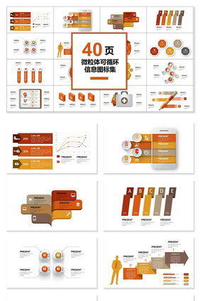 40页微粒体可循环图表集PPT模板