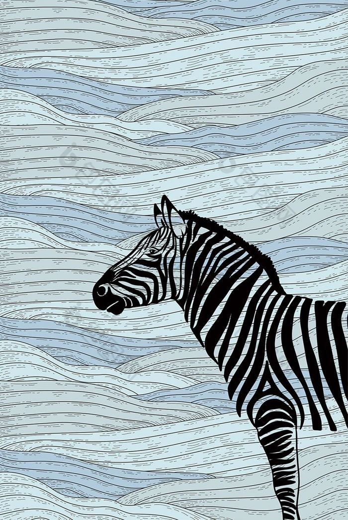 简约大气时尚斑马客厅装饰画