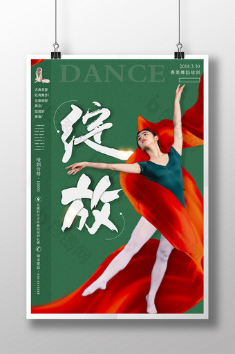 绽放芭蕾舞蹈艺术培训班海报图片