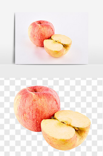 新鲜苹果切片组合素材图片