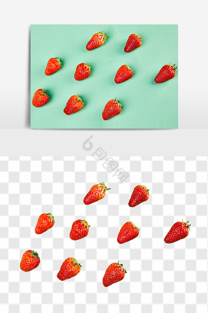 新鲜奶油草莓水果图片