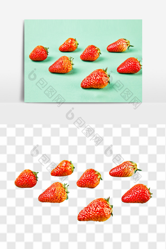 新鲜草莓水果组合