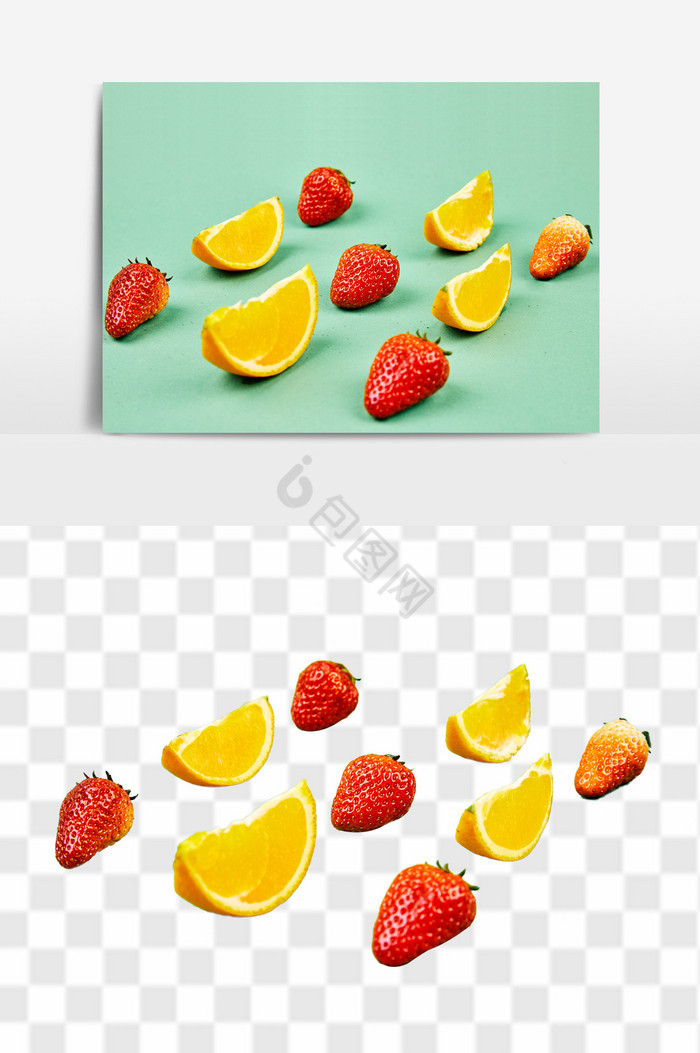 橙子草莓水果图片