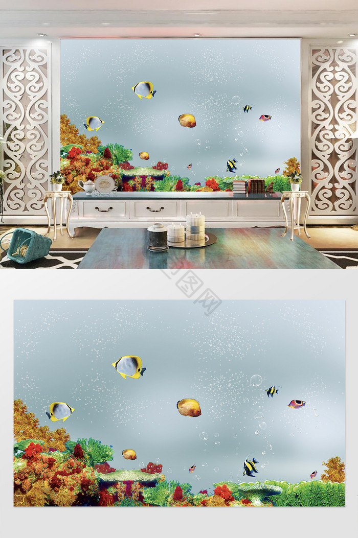 海洋世界海水鱼儿背景墙图片