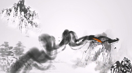 中国风水墨国学书画山水AE模板