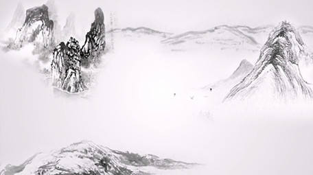 中国风水墨国学书画山水AE模板