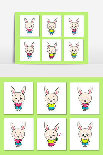 矢量卡通可爱兔子图片下载
