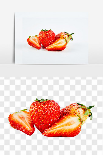 奶油草莓组合元素素材图片