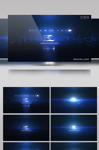 震撼蓝色科技光效展示LOGO演绎AE模板图片