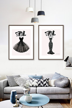 中国风书法四海五洲二联装饰画