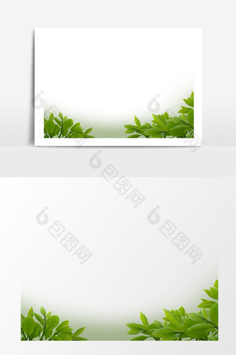 绿色茶叶植物元素素材图片