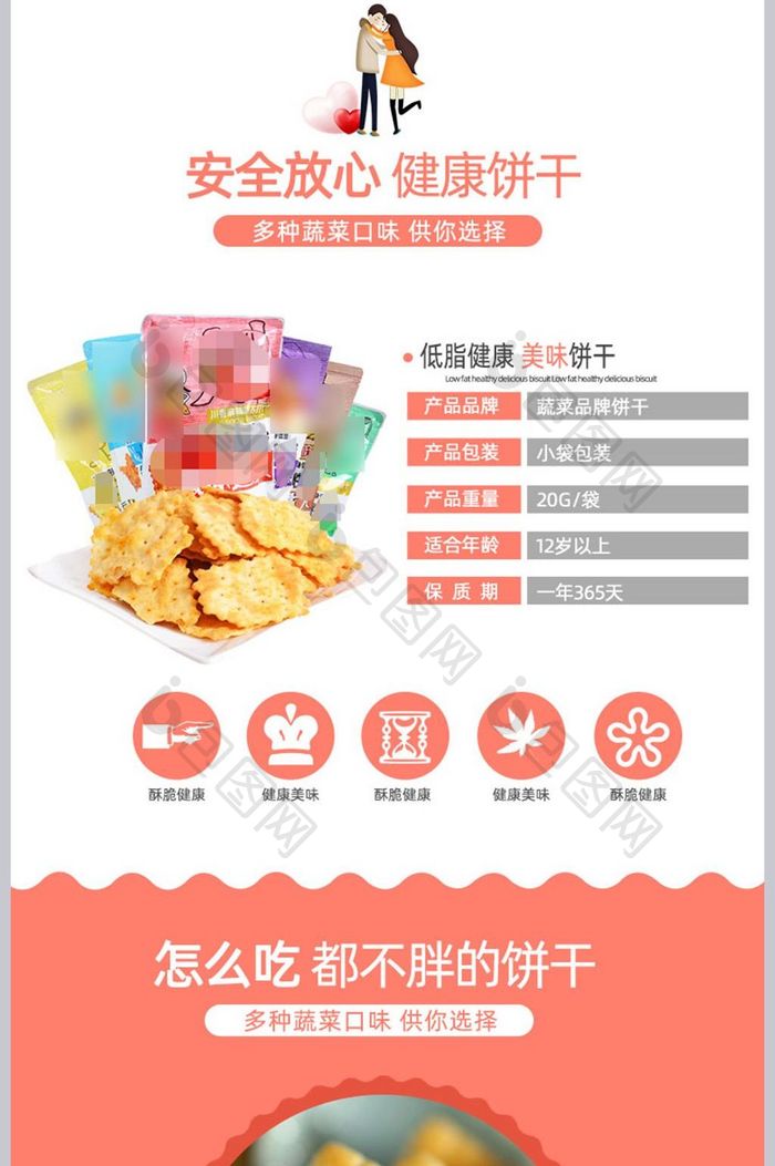 可爱清新饼干详情页面