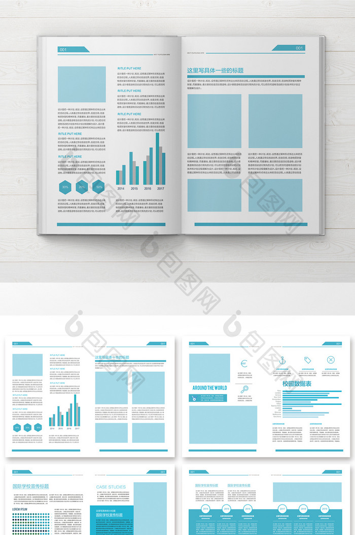 整套简约大气国际学校宣传册