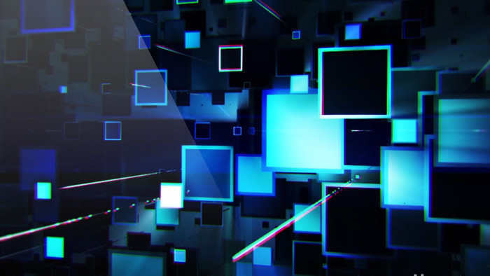 蓝红双色高科技流动矩形动态背景视频素材