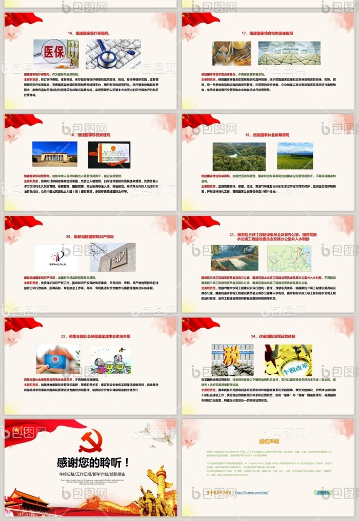 深化国务院机构改革方案解读PPT免费下载-包图网