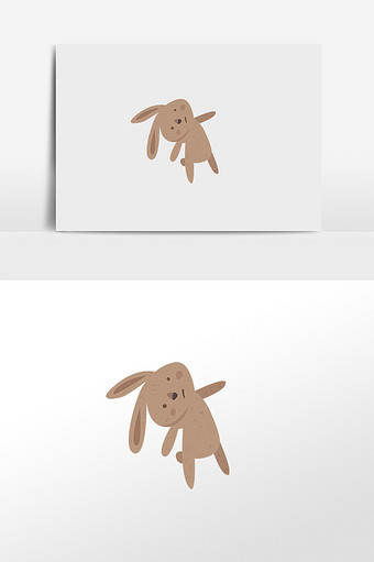 清新卡通兔子插画元素图片