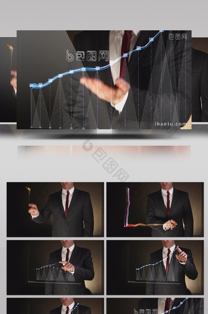 手指点击科技企业商务数据图动画  AE模板