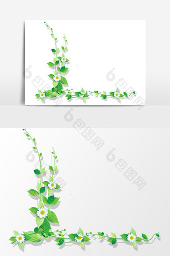 绿色花藤藤蔓元素素材图片