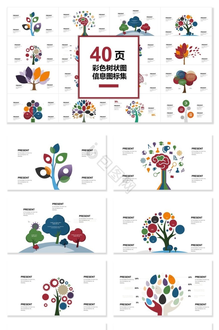 树状图ppt模板下载-包图网