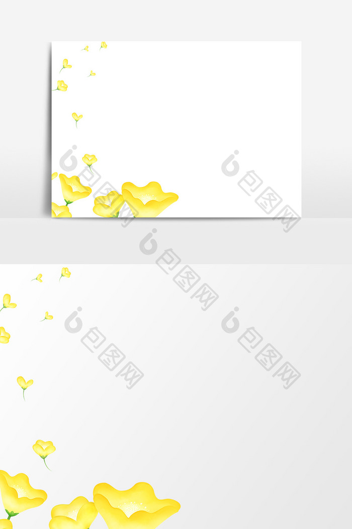 黄色花朵装饰元素素材