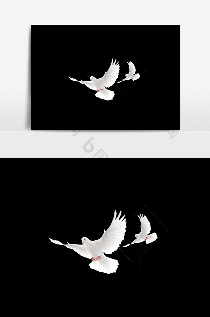 白色和平鸽飞翔元素